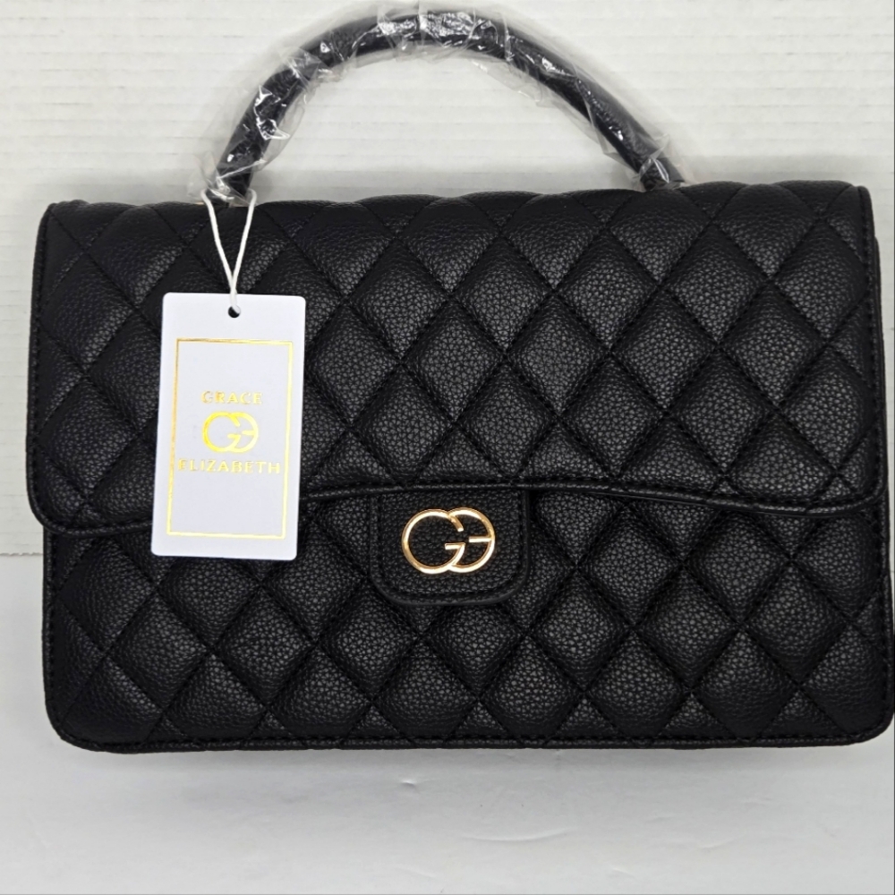 ``P800 NWT Black Grace Elizabeth Handbag or shoulder bag